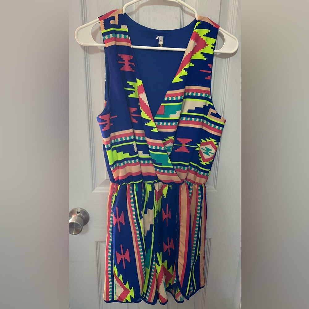 Country a Multicolored Low Cut Romper